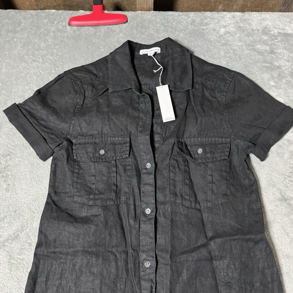 James Perse Standard NWT Womens Button Down Short Sleeve Dress Linen Size S - Picture 3 of 10